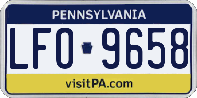 PA license plate LFO9658