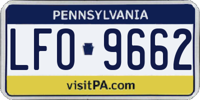 PA license plate LFO9662