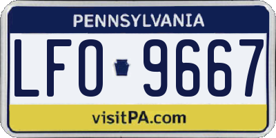 PA license plate LFO9667