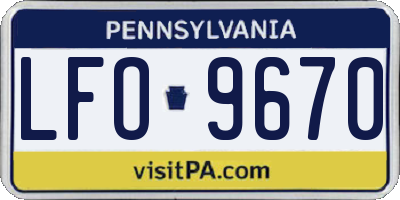 PA license plate LFO9670