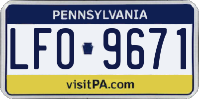 PA license plate LFO9671