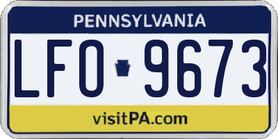 PA license plate LFO9673