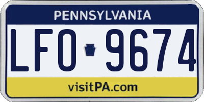 PA license plate LFO9674