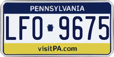 PA license plate LFO9675