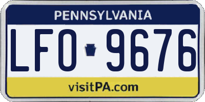 PA license plate LFO9676