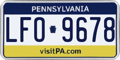 PA license plate LFO9678