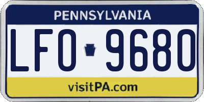 PA license plate LFO9680
