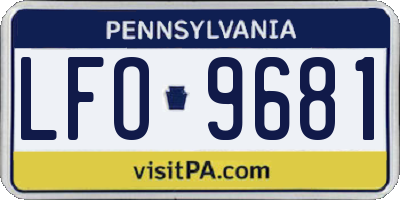 PA license plate LFO9681