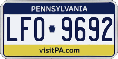 PA license plate LFO9692