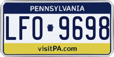 PA license plate LFO9698