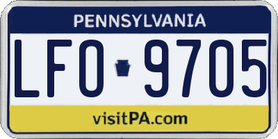 PA license plate LFO9705