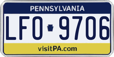 PA license plate LFO9706