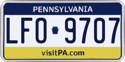 PA license plate LFO9707