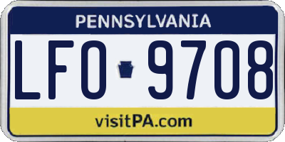 PA license plate LFO9708