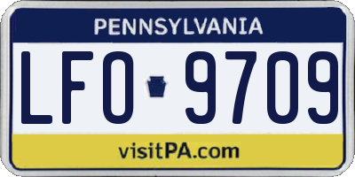 PA license plate LFO9709