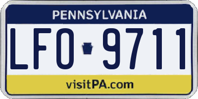 PA license plate LFO9711
