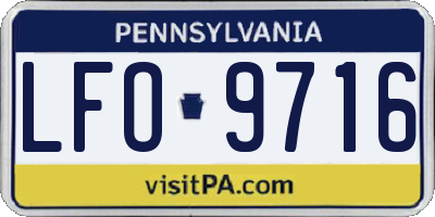 PA license plate LFO9716