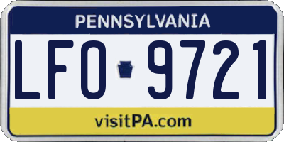 PA license plate LFO9721