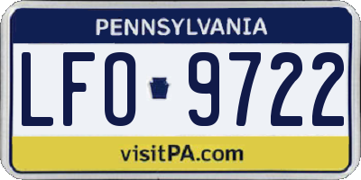 PA license plate LFO9722