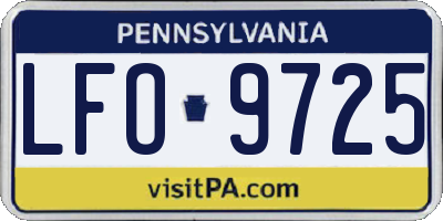 PA license plate LFO9725