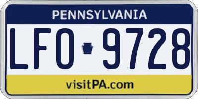 PA license plate LFO9728