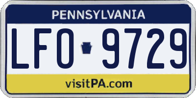 PA license plate LFO9729