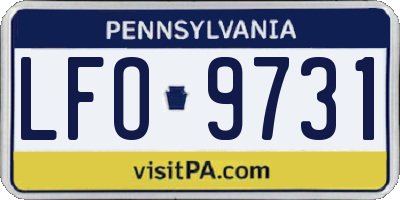 PA license plate LFO9731