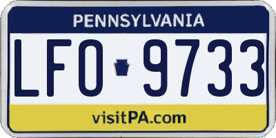 PA license plate LFO9733