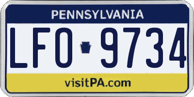PA license plate LFO9734