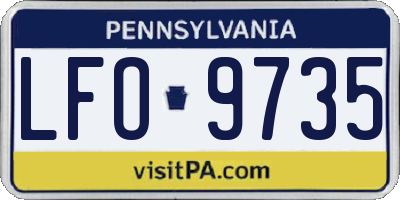 PA license plate LFO9735