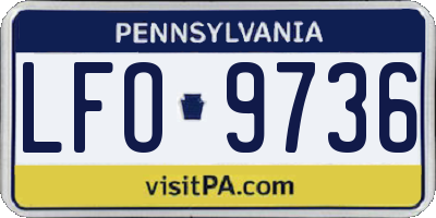 PA license plate LFO9736