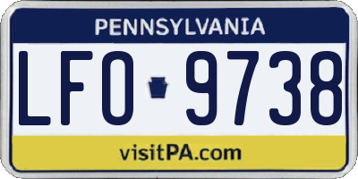 PA license plate LFO9738