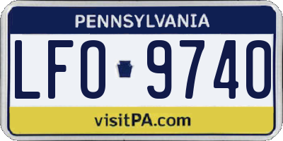 PA license plate LFO9740