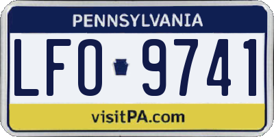 PA license plate LFO9741