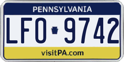 PA license plate LFO9742
