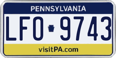 PA license plate LFO9743