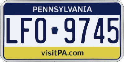 PA license plate LFO9745