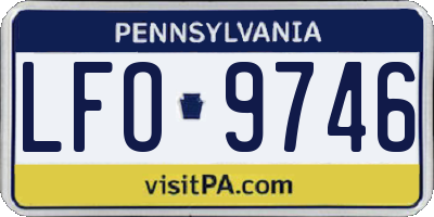 PA license plate LFO9746