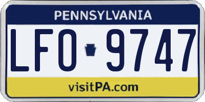PA license plate LFO9747