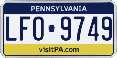 PA license plate LFO9749