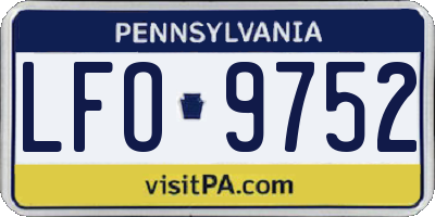 PA license plate LFO9752