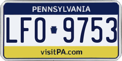 PA license plate LFO9753