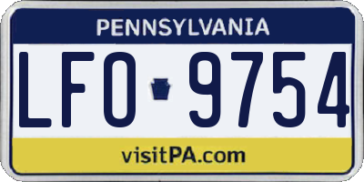PA license plate LFO9754