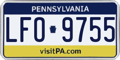 PA license plate LFO9755