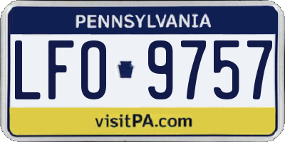 PA license plate LFO9757