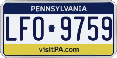 PA license plate LFO9759