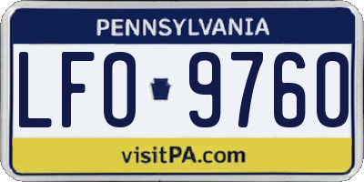 PA license plate LFO9760