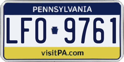 PA license plate LFO9761