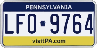 PA license plate LFO9764