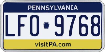 PA license plate LFO9768